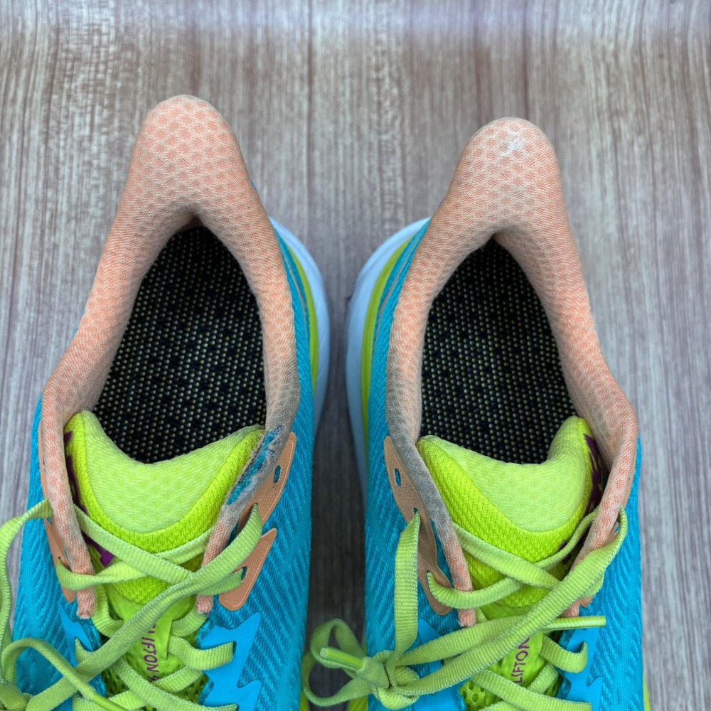 Hoka Clifton 9 Running Shoe Womens 10B Teal Green 1127896-CEPR Cerulean Primrose - Picture 8 of 9